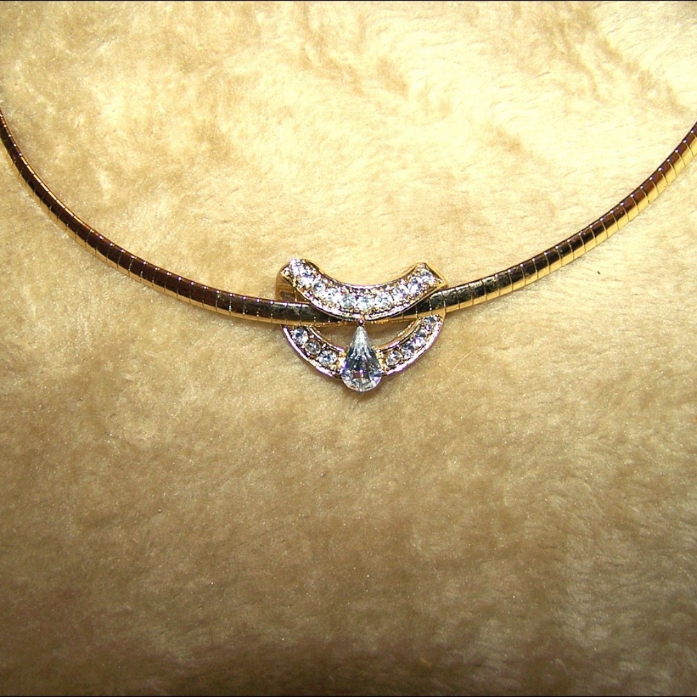 Rhinestone and Goldtone Necklace
